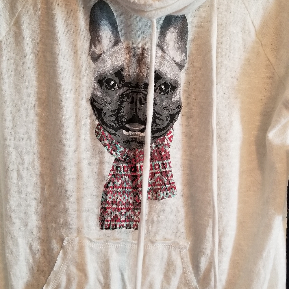 No Boundaries French Bulldog cowl neck
